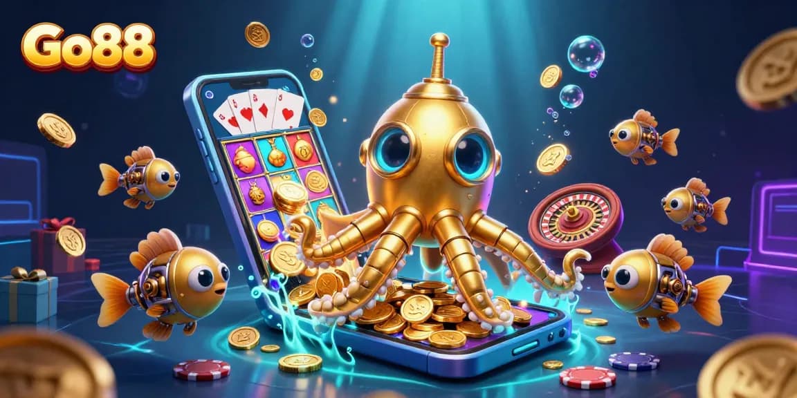 Play exciting games at Go88 where the golden kraken submarine surfaces amidst a sea of riches.