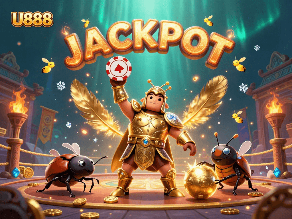 U888 players experiencing a thrilling showdown with colorful characters and exciting casino elements in a dynamic environment.