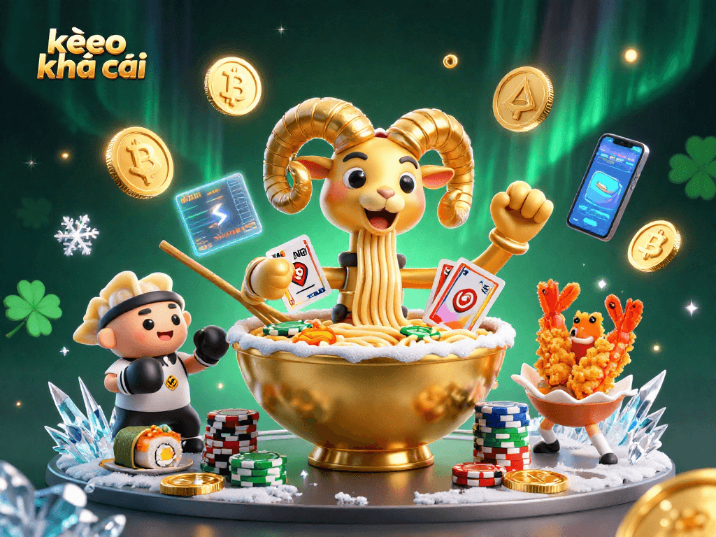 Join the excitement at kèo nhà cái with animated characters showcasing thrilling gambling action and crypto elements.
