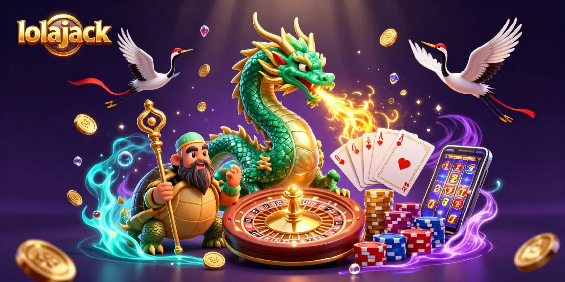 Experience the thrill of gaming with lolajack's vibrant casino scene featuring lucky characters and dynamic elements.