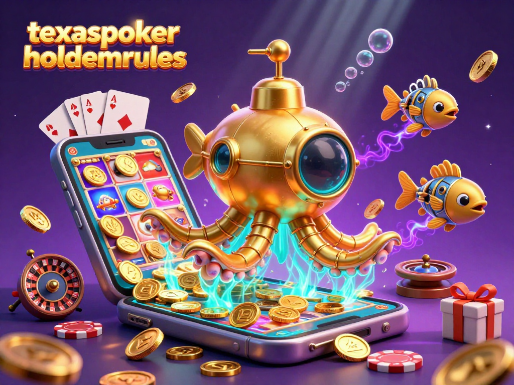 Experience the excitement of texaspokerholdemrules in an energetic casino scene with golden kraken and gameplay elements.