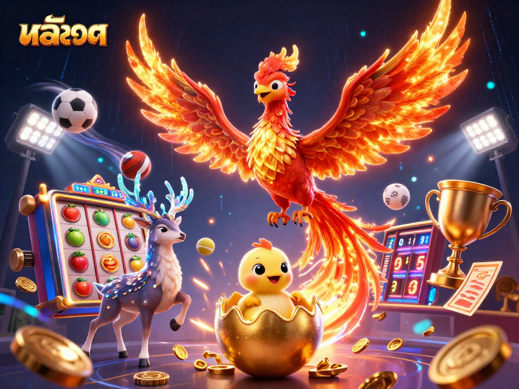 Engage in สล็อต excitement as the phoenix and stag highlight dynamic gaming action.