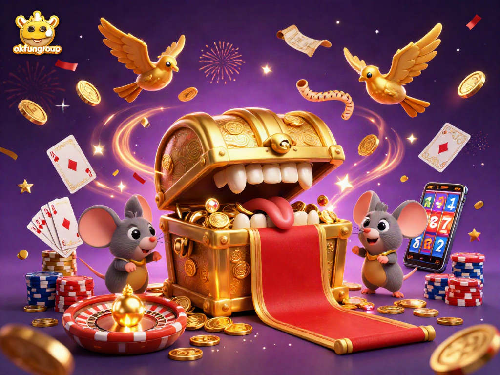Experience thrilling gaming adventures with okfungroup as treasure chests open to reveal riches!