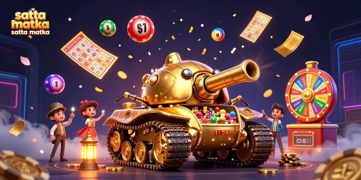 Satta matka satta matka illustrated in a vibrant casino scene with a golden beetle tank and lottery elements.