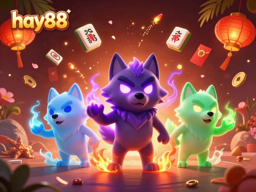 Experience the thrill of gaming with hay88's 3D illustration featuring exciting casino elements and dynamic characters.