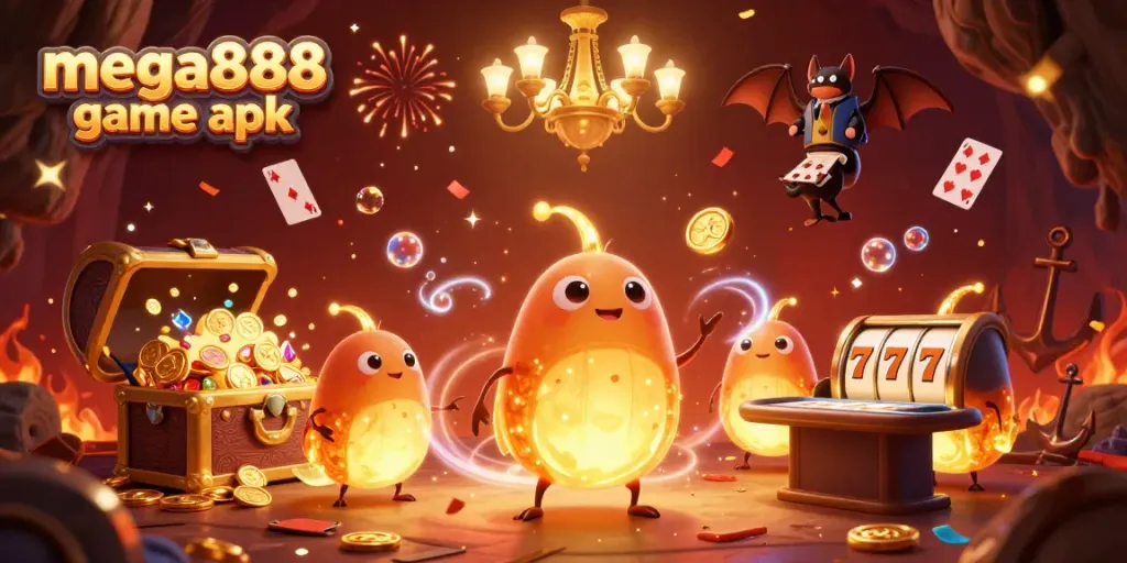 Experience thrilling gameplay with mega888 game apk in this vibrant casino scene.