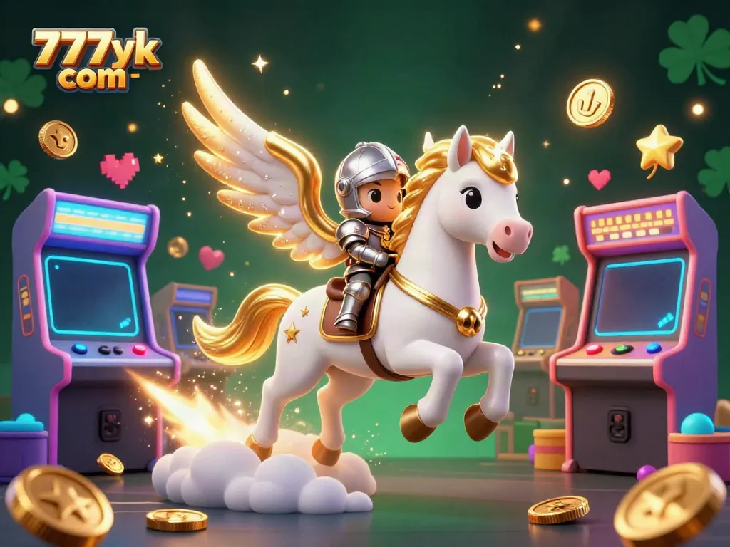 Experience the thrill of winning at 777yk com with a magical 3D casino adventure featuring a celestial horse.