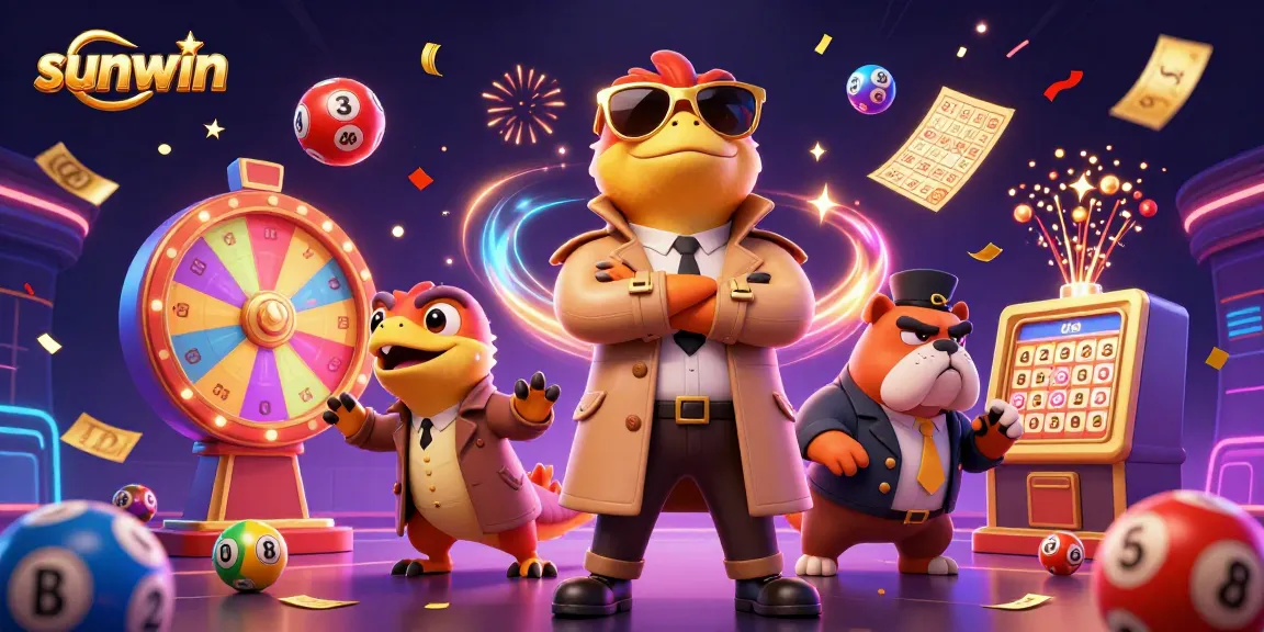 sunwin raptors humorously attempting VIP entry at a lively casino, surrounded by lottery fun.