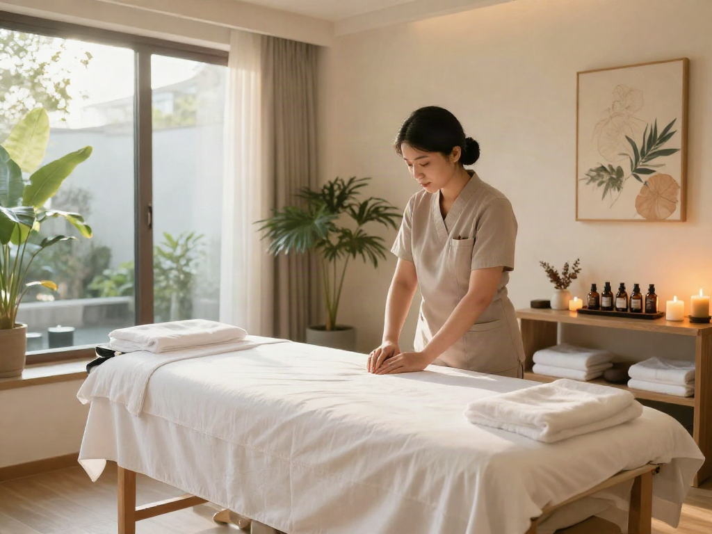 Inviting wellness spa setting for 마포출장마사지 with calming decor and natural light