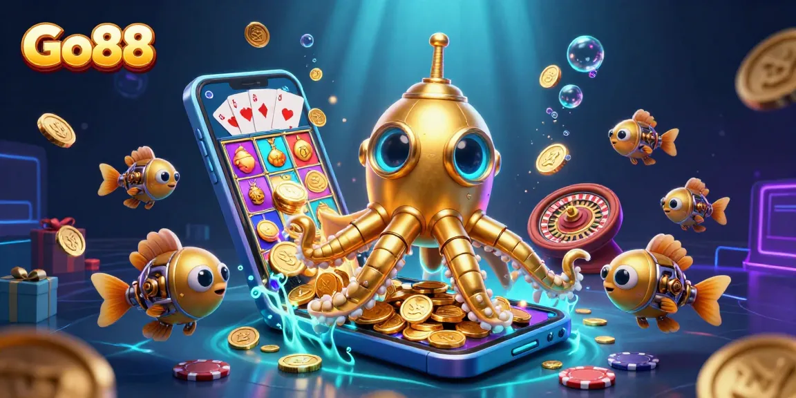 Play exciting games at Go88 where the golden kraken submarine surfaces amidst a sea of riches.
