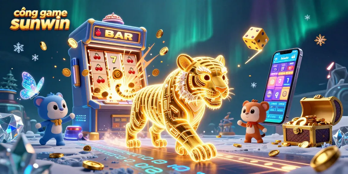 Experience thrilling wins at cổng game sunwin with dynamic 3D illustration of winning casino elements.