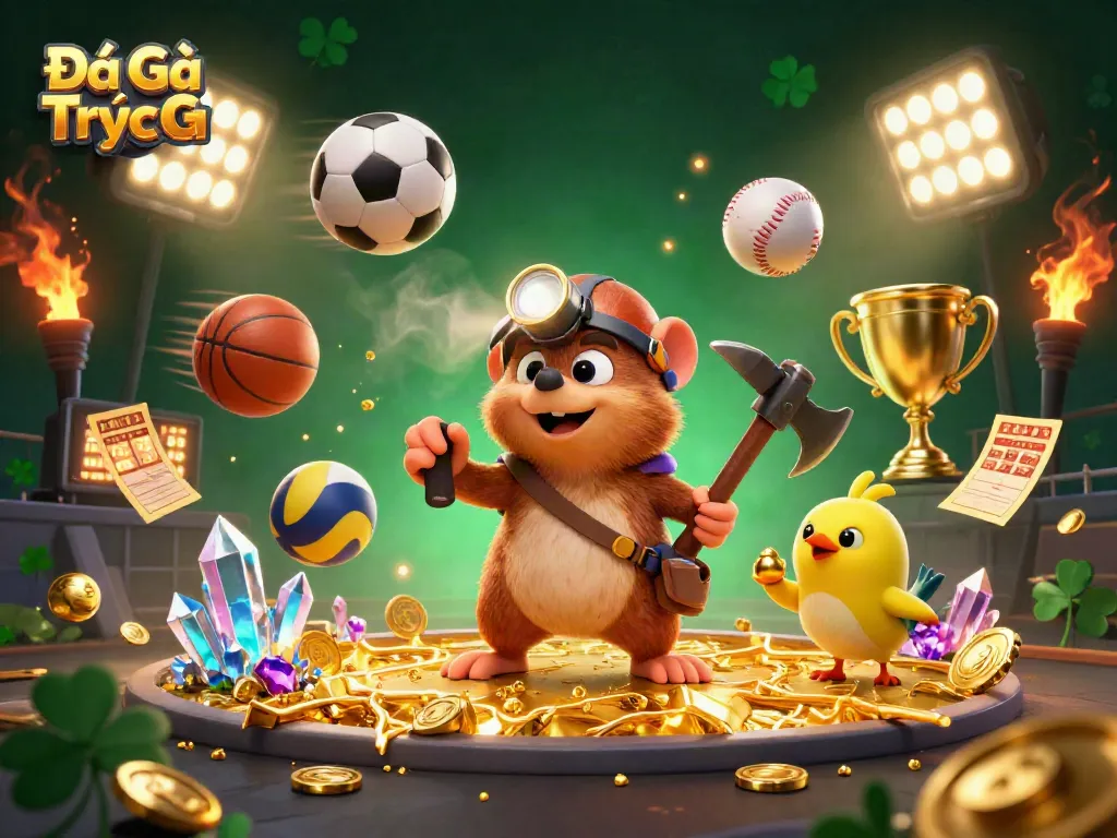 Watch live Đá Gà Trực Tiếp action with thrilling cockfighting moments and golden prize elements!
