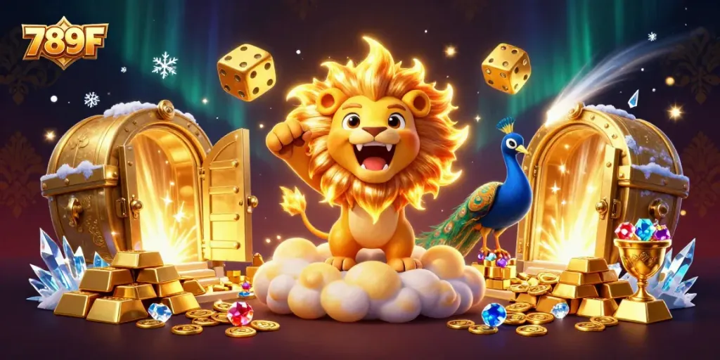 Experience the excitement of gambling at 789F, featuring vibrant casino elements and dynamic winning scenarios.