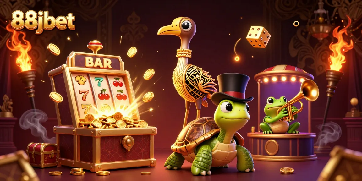 88jbet celebrates a vibrant casino scene filled with animated characters and jackpot excitement.