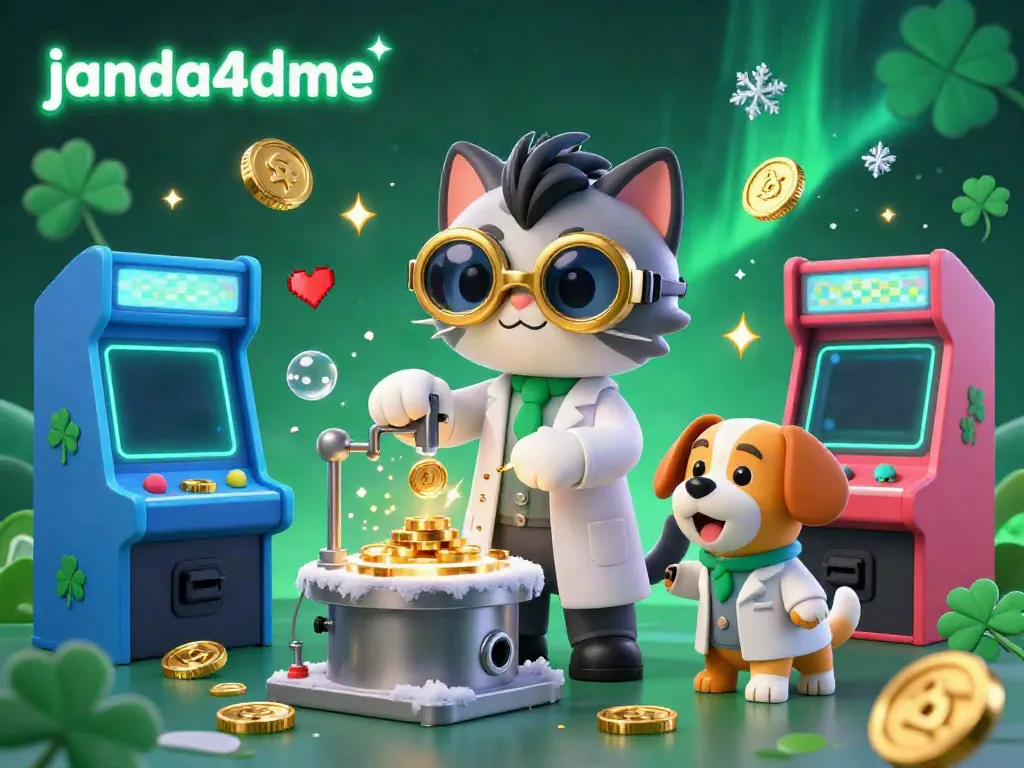 Permainan menarik di janda4dme dengan kucing ilmuwan dan anjing asisten di dalam lab menciptakan mesin koin.