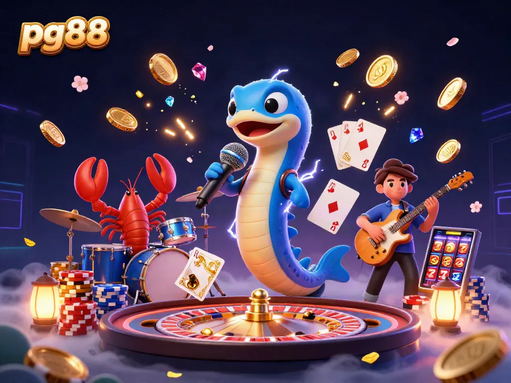 Experience the electric energy of pg88's underwater casino with vibrant characters and thrilling gaming elements.