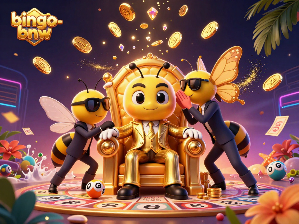 Experience thrilling bingo-bnw gameplay with our vibrant 3D cartoon illustration highlighting excitement and big wins.
