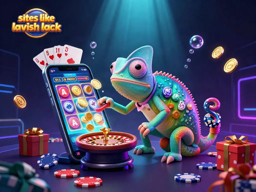 Players enjoying games like Lavish Luck Casino with vibrant slot action and dynamic casino elements.