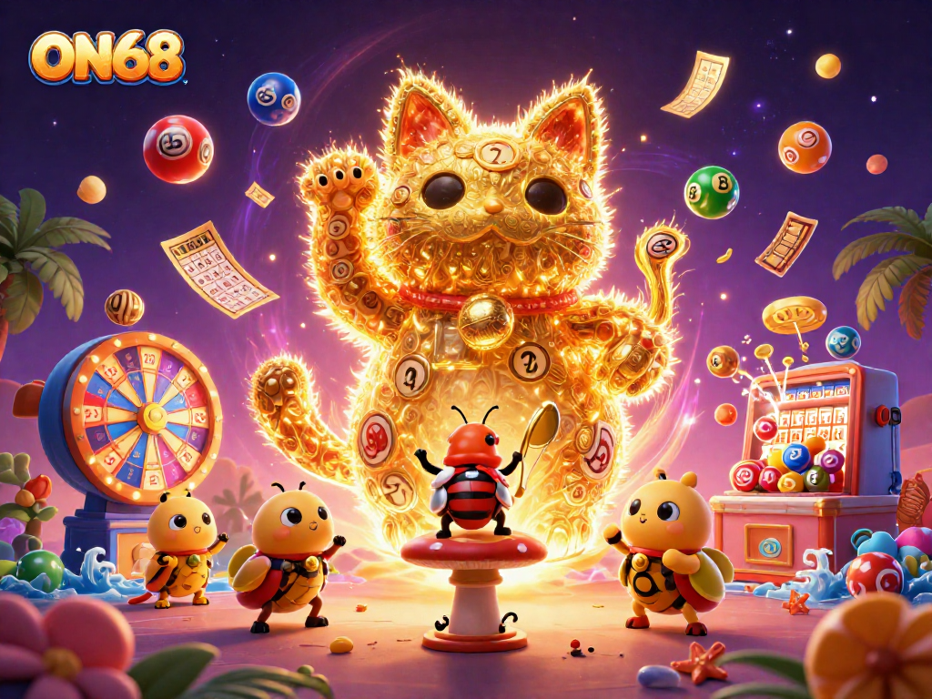 Experience winning strategies with ON68 as vibrant prizes and a lucky cat charm every player.