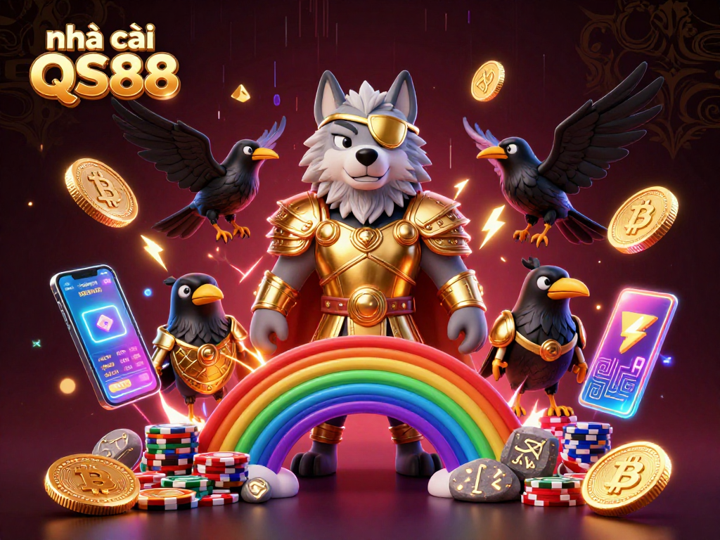 Experience gaming excitement with nhà cái QS88 at the vibrant casino chip rainbow bridge.