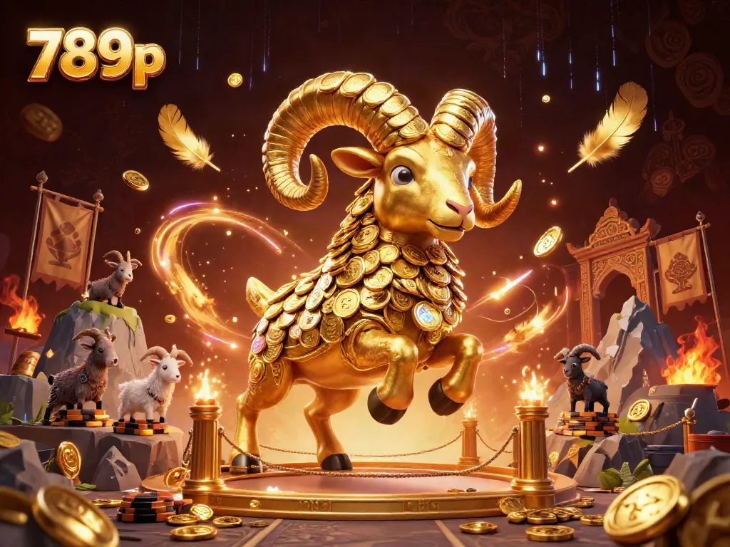 Experience the thrill of winning with 789p's high-stakes gaming atmosphere featuring a golden ram.