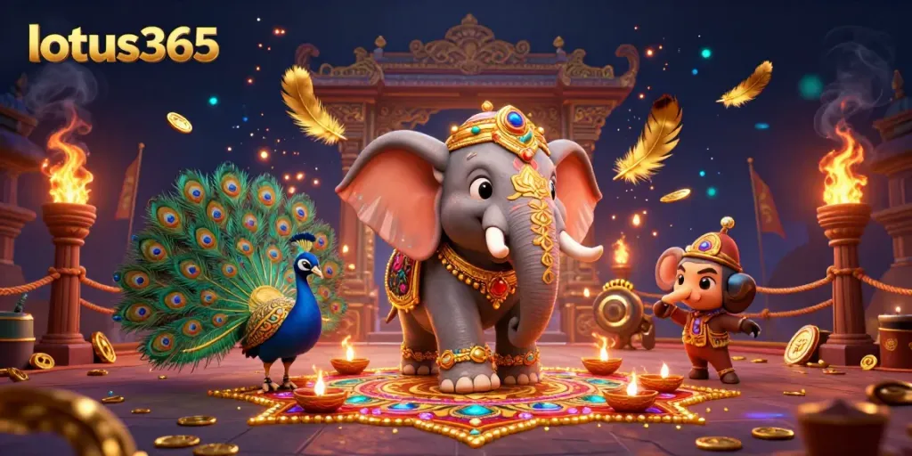 Engage with exciting betting adventures on lotus365 with Diwali-themed characters and vibrant game elements.