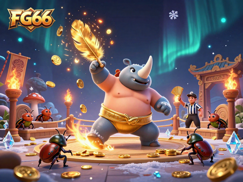 Witness FG66 soaring as golden coins fly in this dynamic casino illustration.