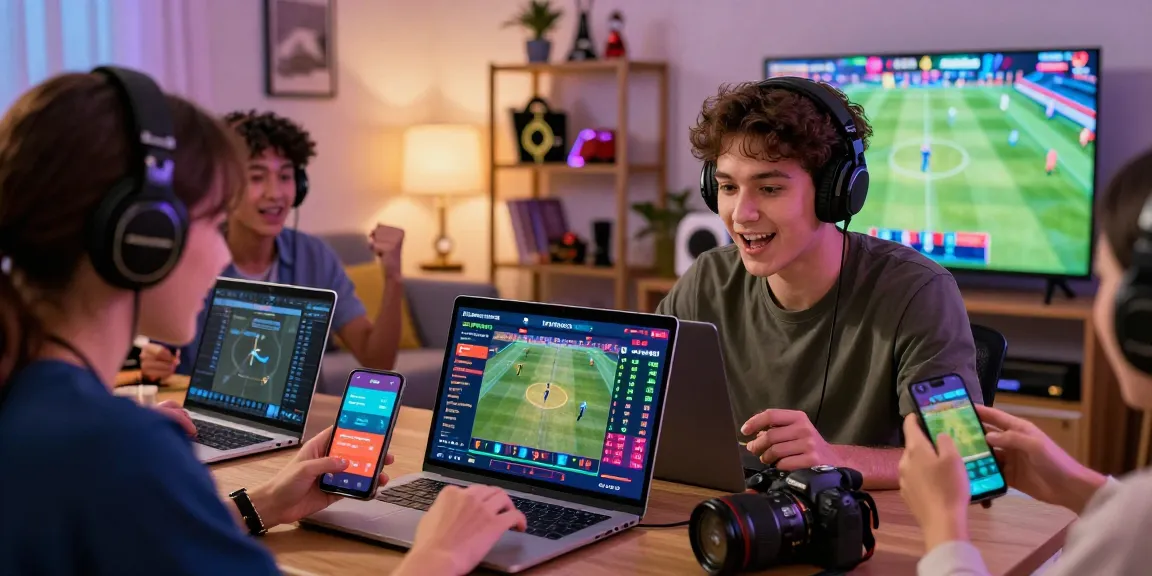 Engaged players enjoying Playinexch online betting in a vibrant living room setting.