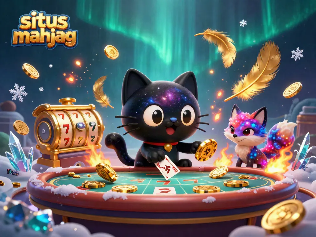 Engage in situs mahjong with vibrant gameplay featuring cartoon characters at a cosmic casino table.