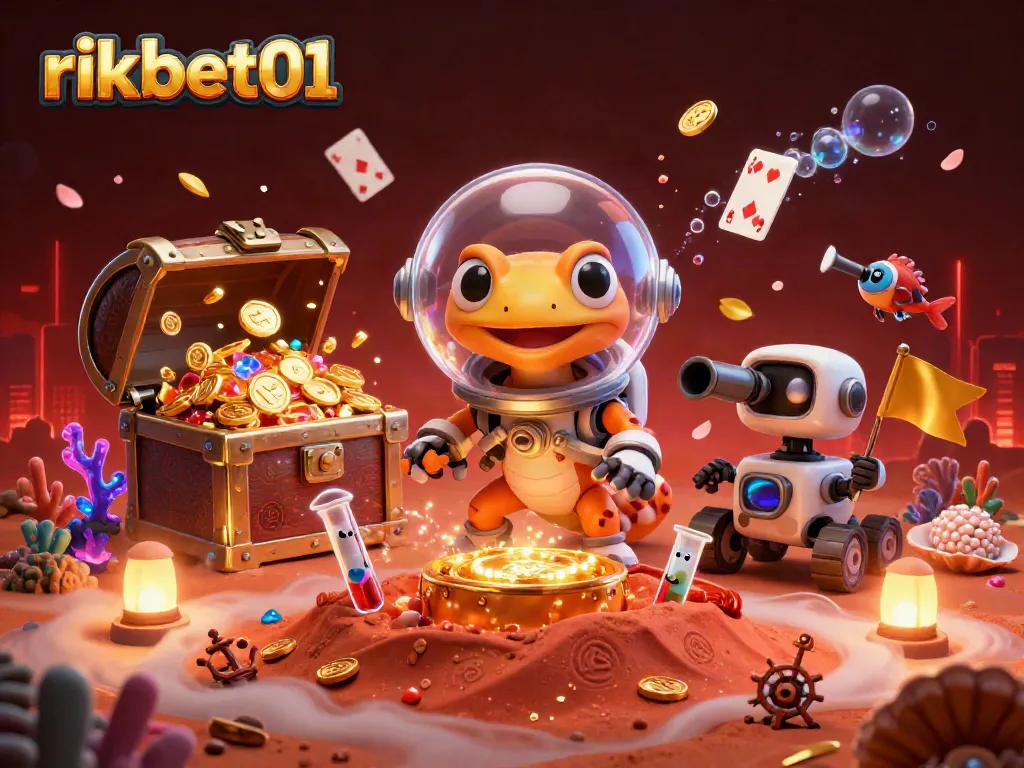 Experience thrill with rikbet01 as the Martian gecko uncovers a golden casino adventure in space!
