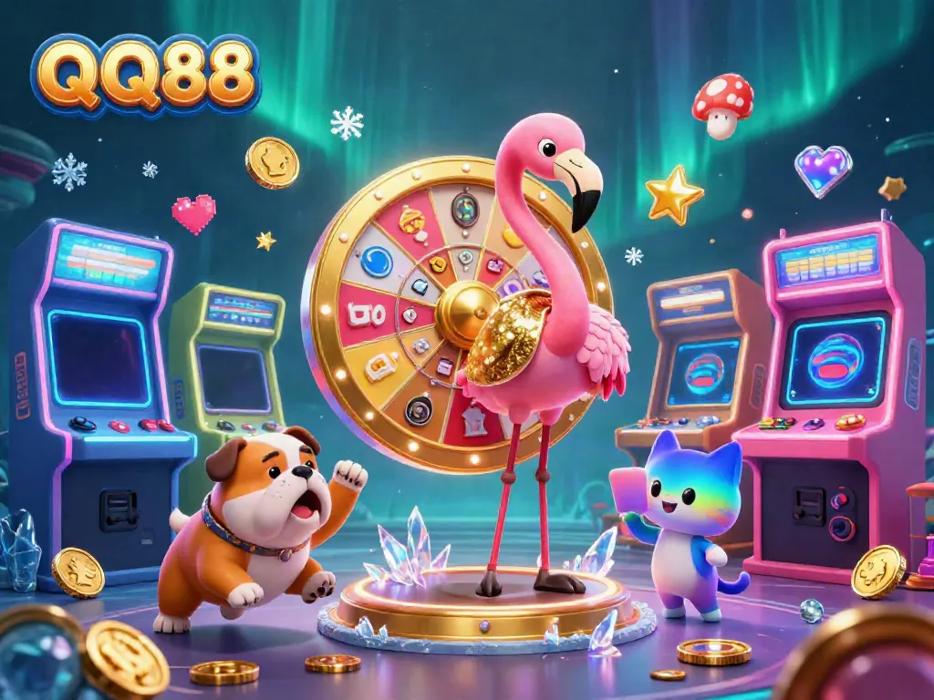 Experience exciting gameplay at QQ88 with vibrant characters and dynamic casino elements.