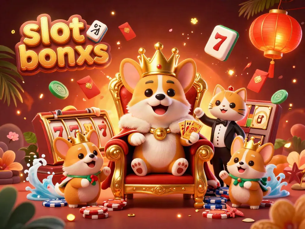 Experience the thrill of slot bonus with regal corgis showcasing winning elements in stylish 3D.