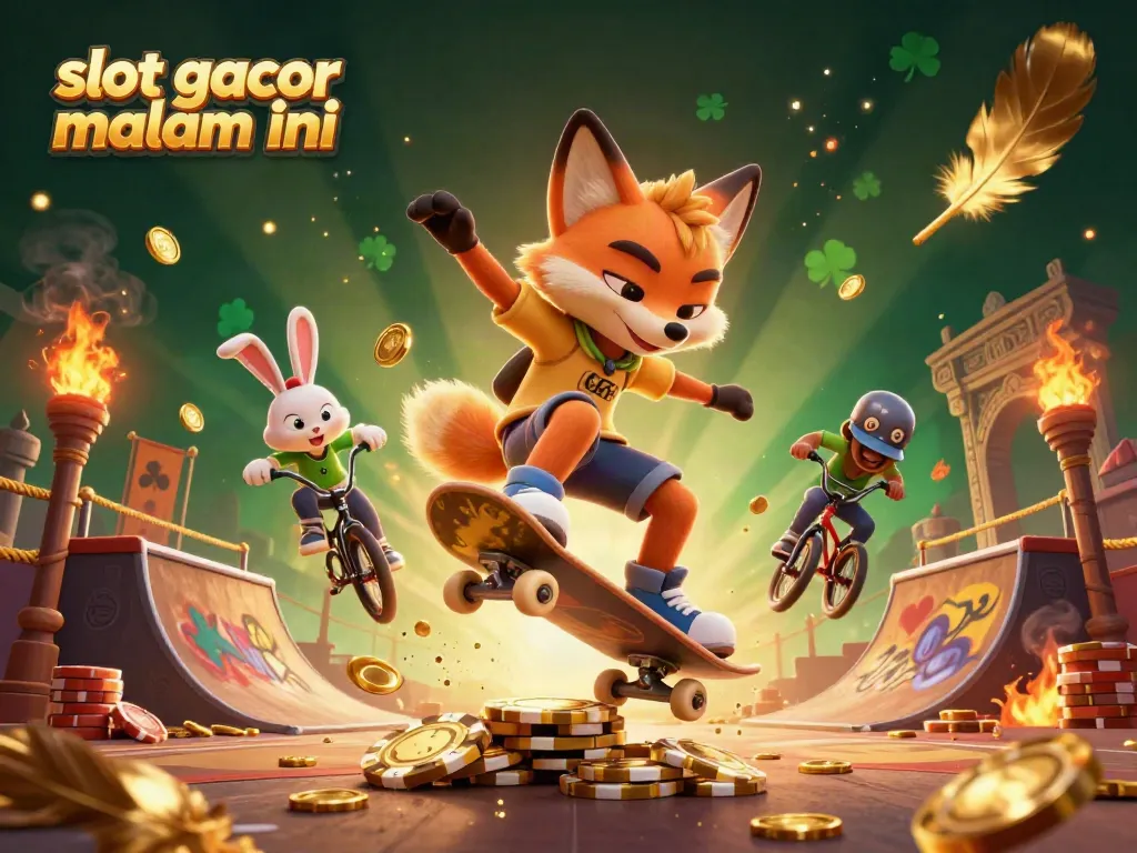 Mainkan slot gacor malam ini dengan desain grafis kasino yang menarik dan energik.