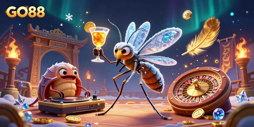 Experience thrilling gameplay at GO88 with our vibrant casino illustration showcasing exciting elements!