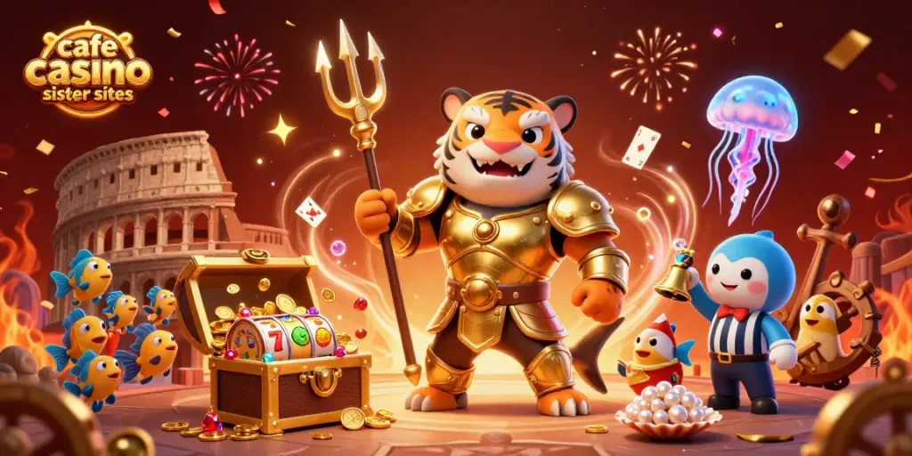 Engage with top cafe casino sister sites for thrilling wins in a vibrant underwater scene.