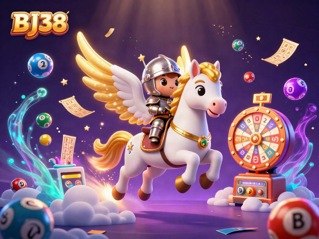 Bettors enjoy thrilling action at BJ38, surrounded by lively lottery elements and vibrant gaming visuals.