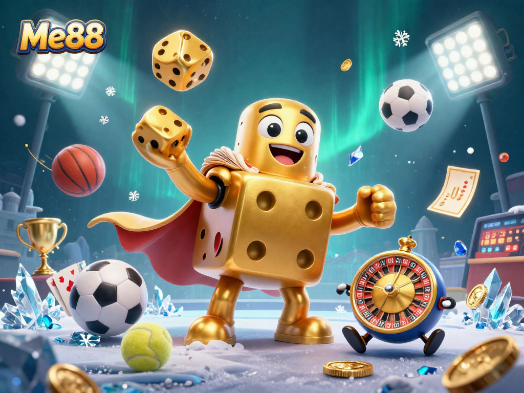 Engage with Me88's vibrant gaming world, featuring golden dice, live-action sports, and thrilling bonuses.