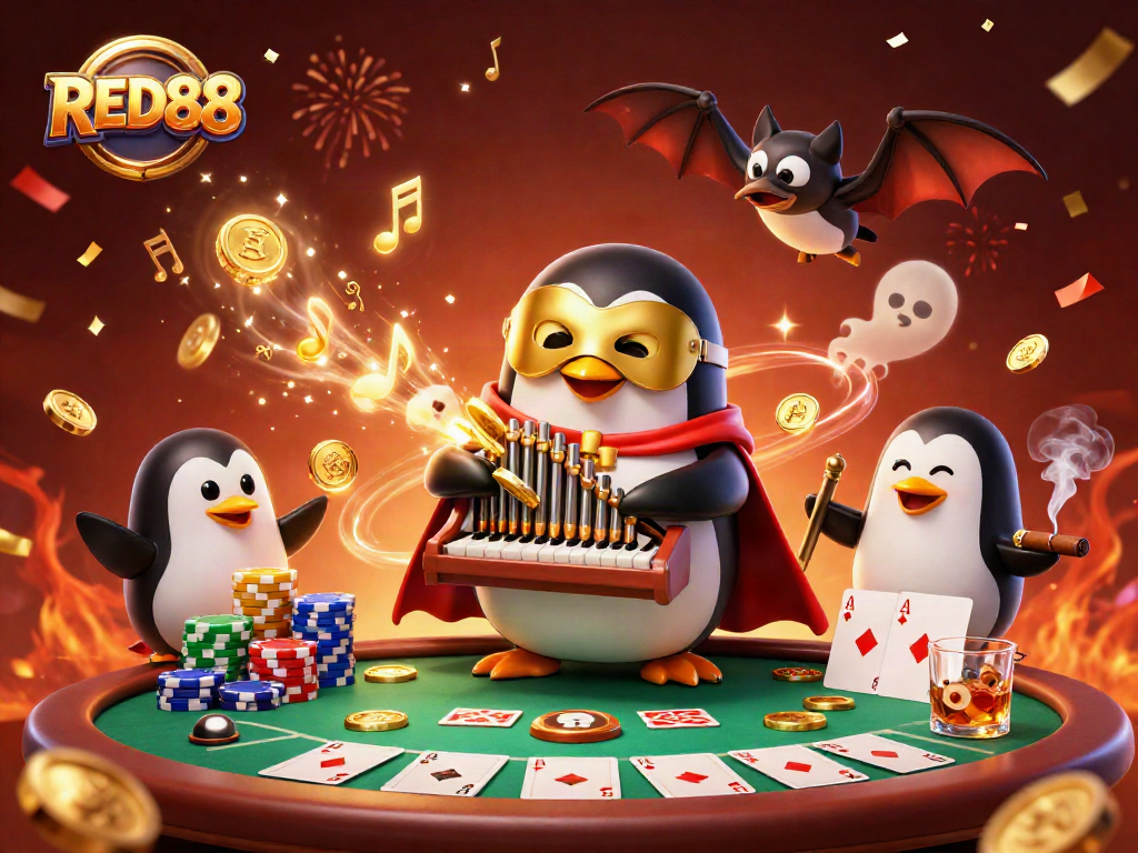 Play exciting casino games at RED88 with vibrant characters and rich illustrations.