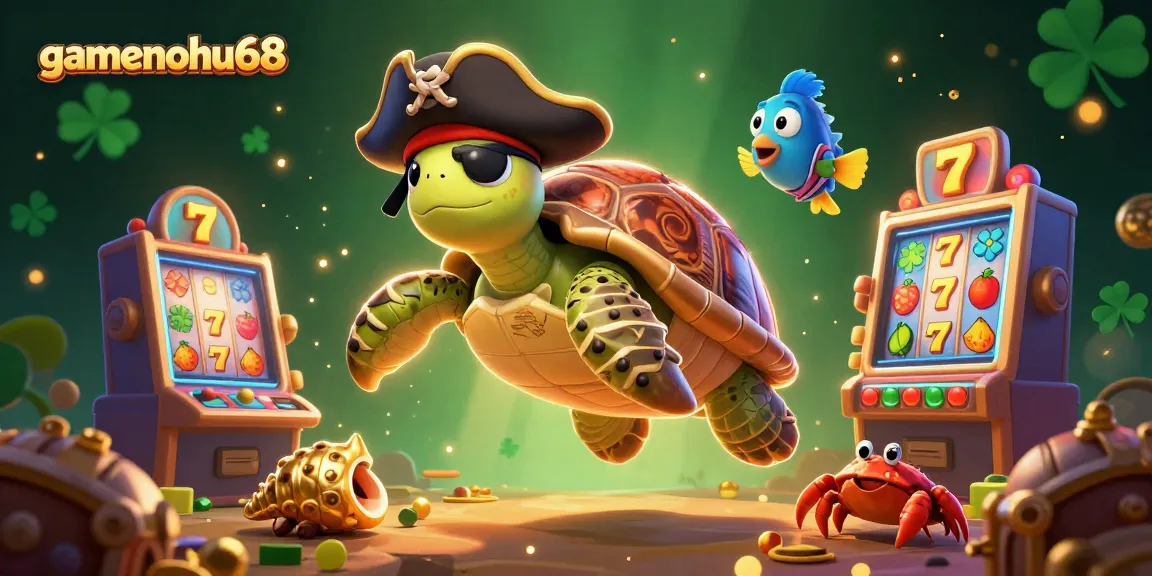 Experience thrilling gaming with gamenohu68 as the pirate turtle unlocks treasure in an engaging casino scene.