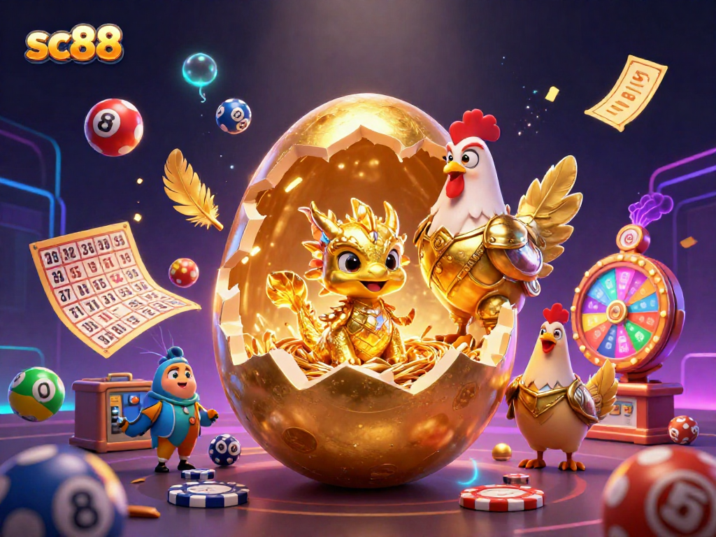Engage with sc88’s thrilling dynamic lottery scene featuring a golden dragon and vibrant gaming elements.