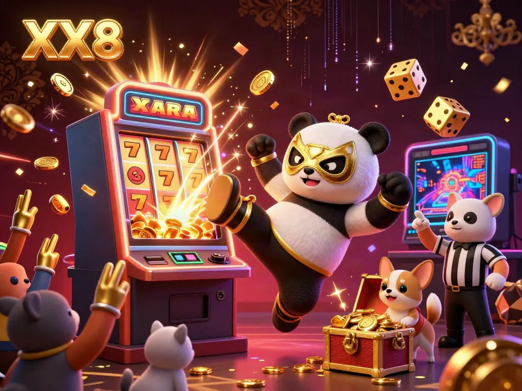 Engaging casino illustration featuring the exciting XX8 gameplay with dynamic characters and jackpot symbols.