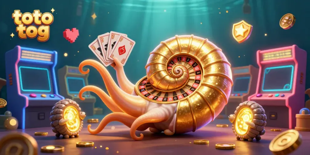 Engage in exciting gaming adventures with toto tog's vibrant casino scene featuring an ancient nautilus roulette wheel.