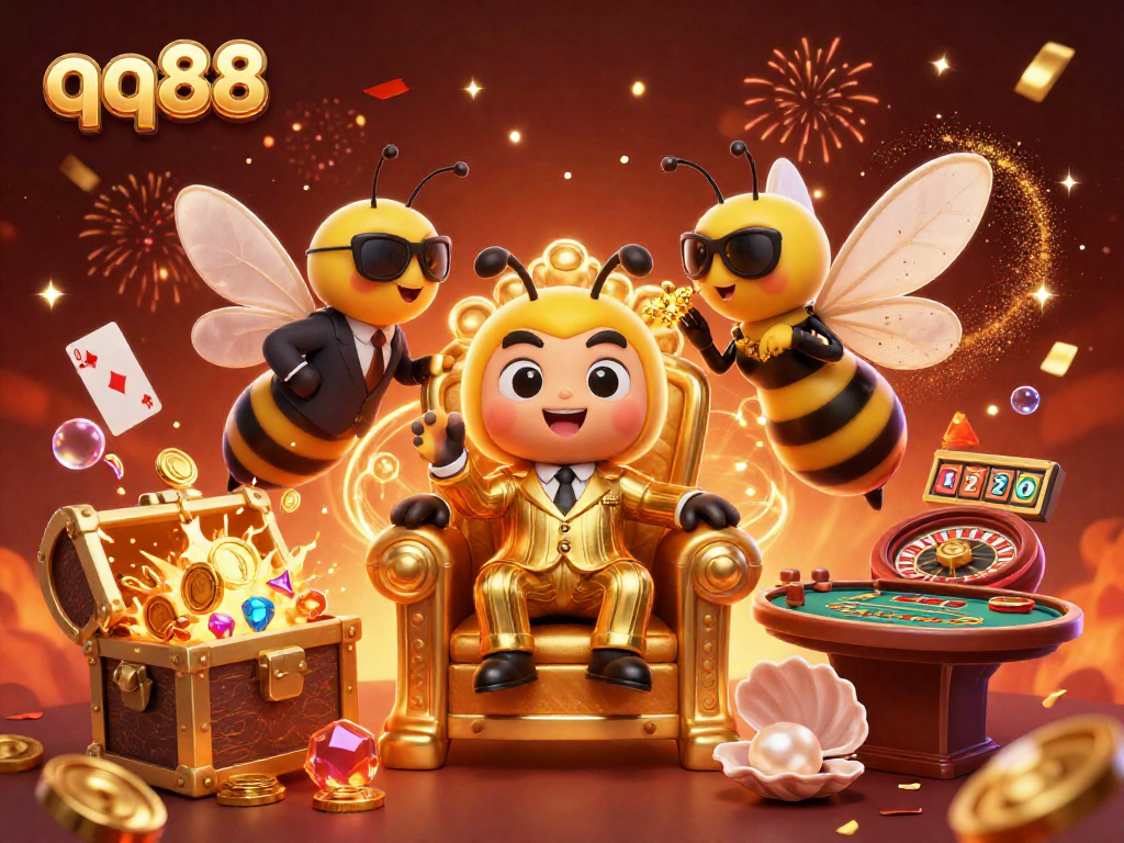 Engage in thrilling gameplay at qq88 with 3D characters amid casino elements like roulette.