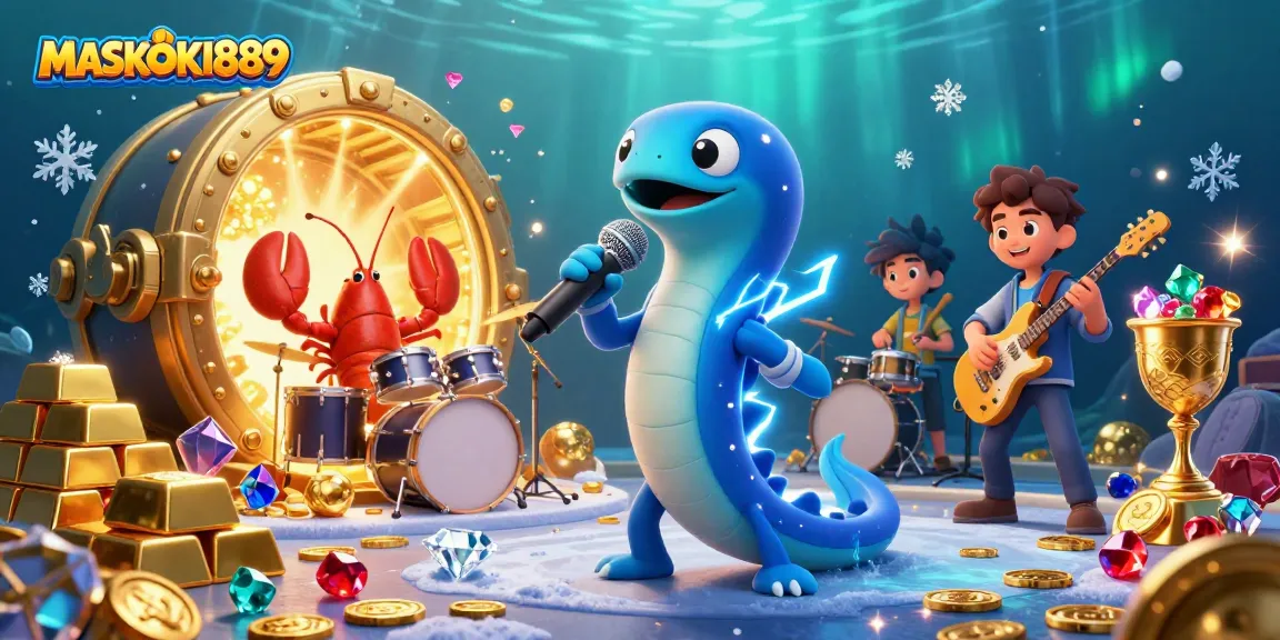 Experience the thrilling fish shooting adventure with MASKOKI889, set in an underwater casino stage.