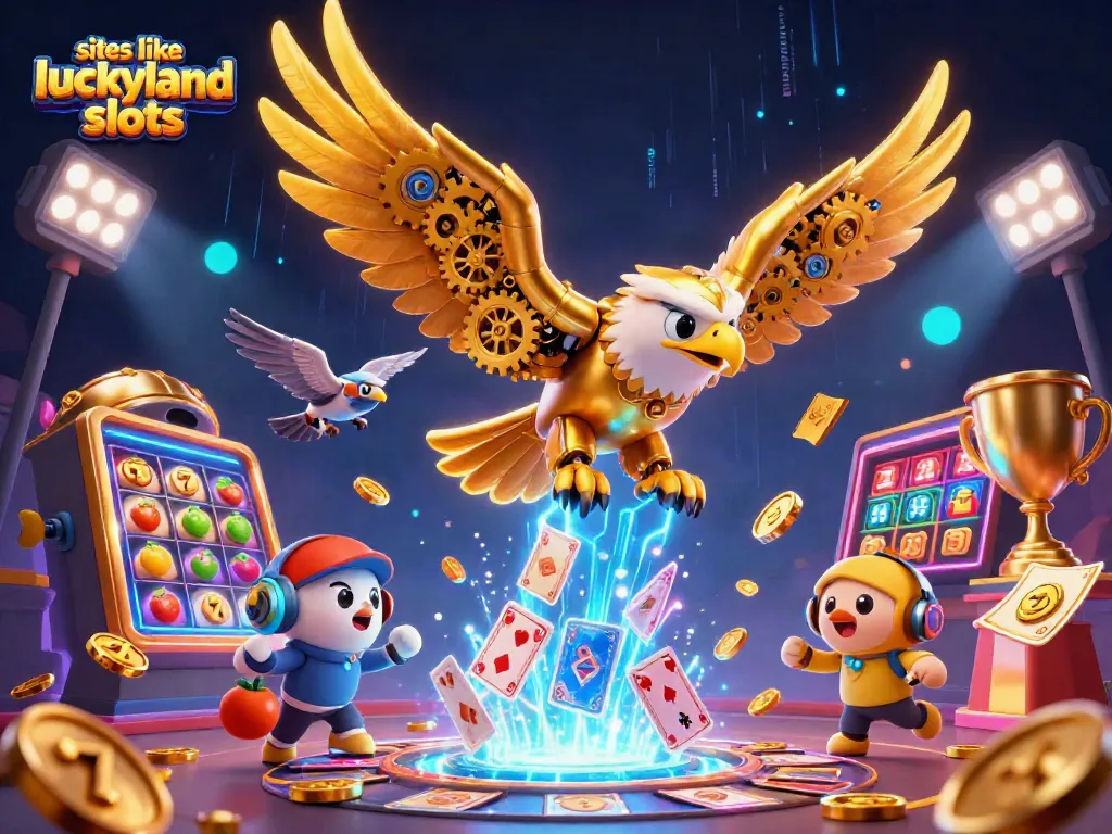 Experience thrilling action at sites like LuckyLand Slots with dynamic gaming elements and 3D illustrations.