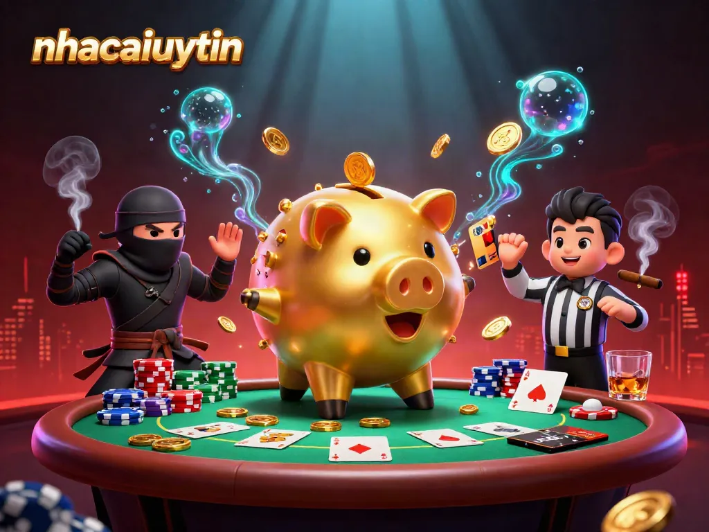 Join the thrilling action at nhacaiuytin with a vibrant casino scene bursting with energy.