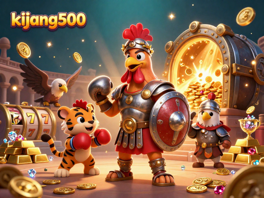 Kijang500 showcases thrilling casino action with a vibrant scene of gambling elements and characters.