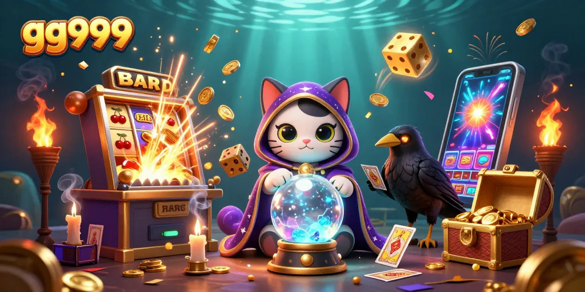 Menangkan permainan dengan gg999 yang menampilkan kucing mistis dan simbol slot keberuntungan