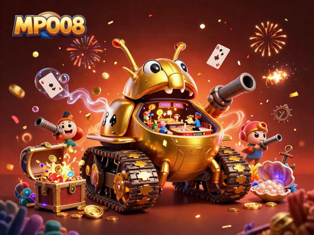 MPO08 captivates players with an engaging casino adventure in a vibrant 3D illustration.