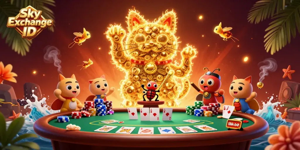 Experience the excitement of Sky Exchange ID with vibrant gambling activities and interactive elements.